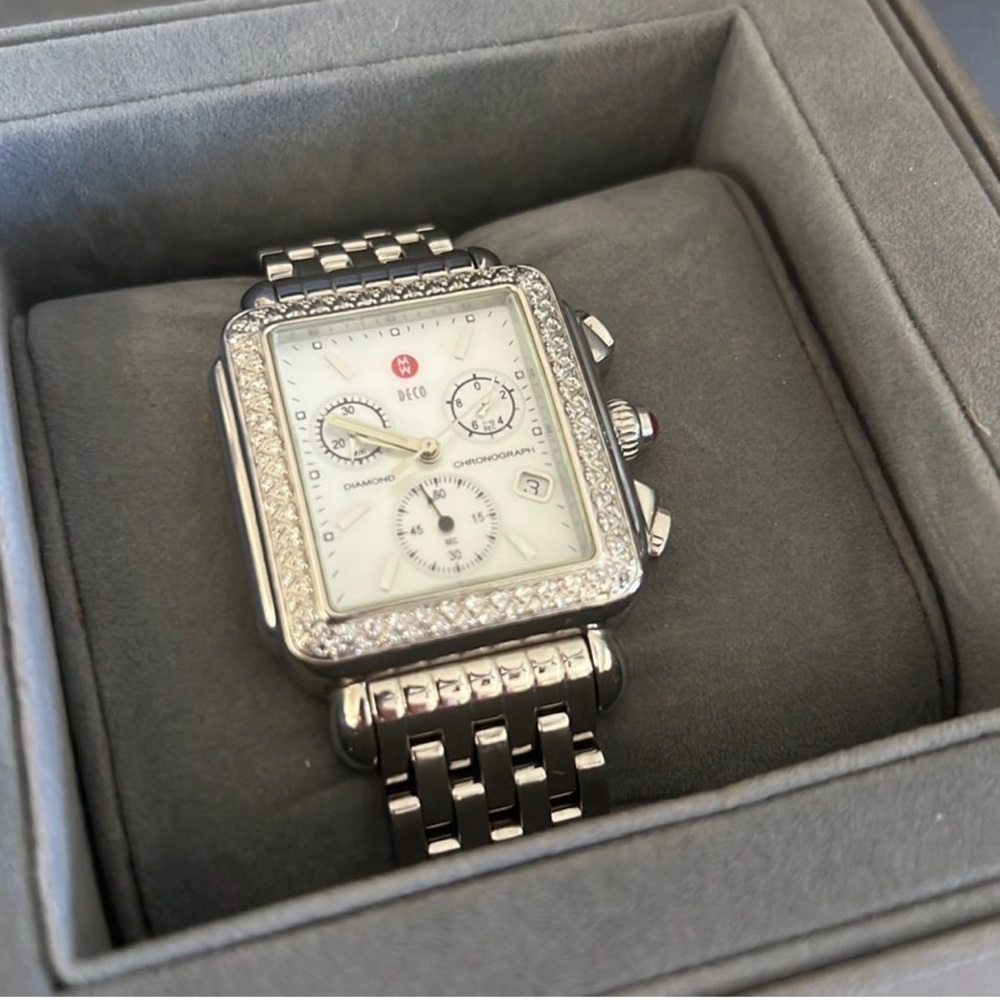 Authentic Michele Watch Deco Diamonds